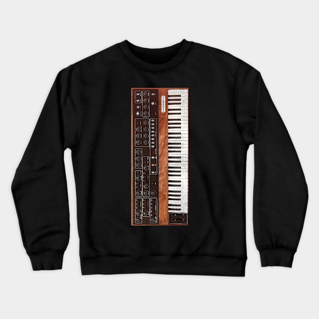 Vintage 70s Keyboard Synthesizer Crewneck Sweatshirt by darklordpug